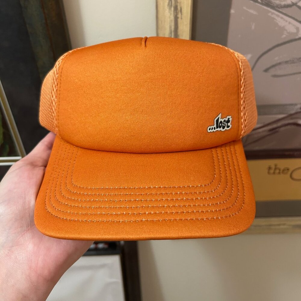 ...Lost Lost Enterprises Essential Orange Trucker Baseball Hat Cap Snapback NWT